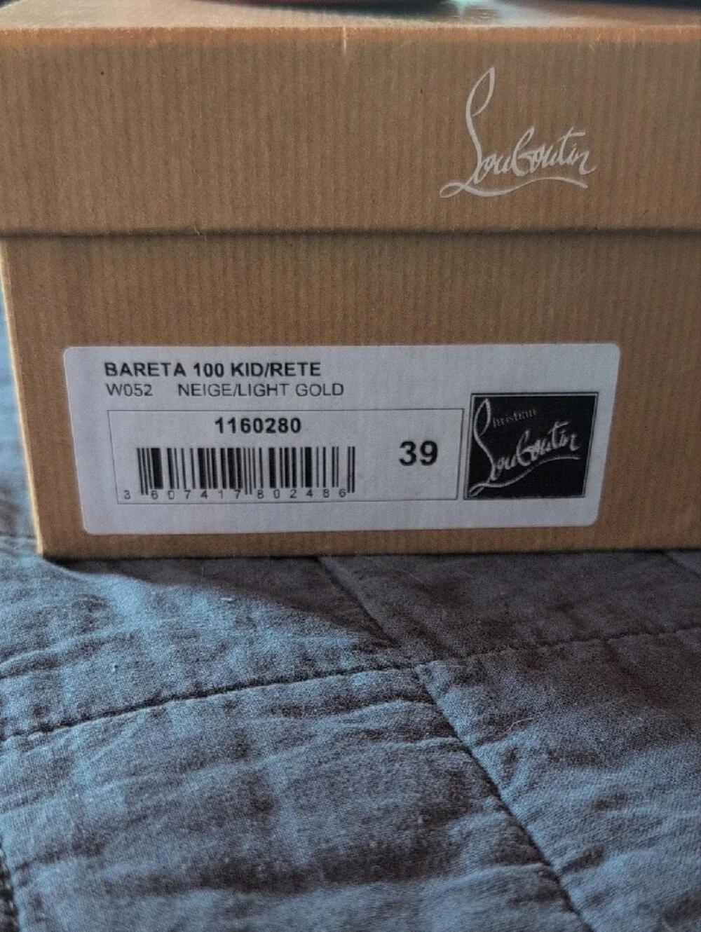 Christian Louboutin Cream Bareta 100 KID/Rete